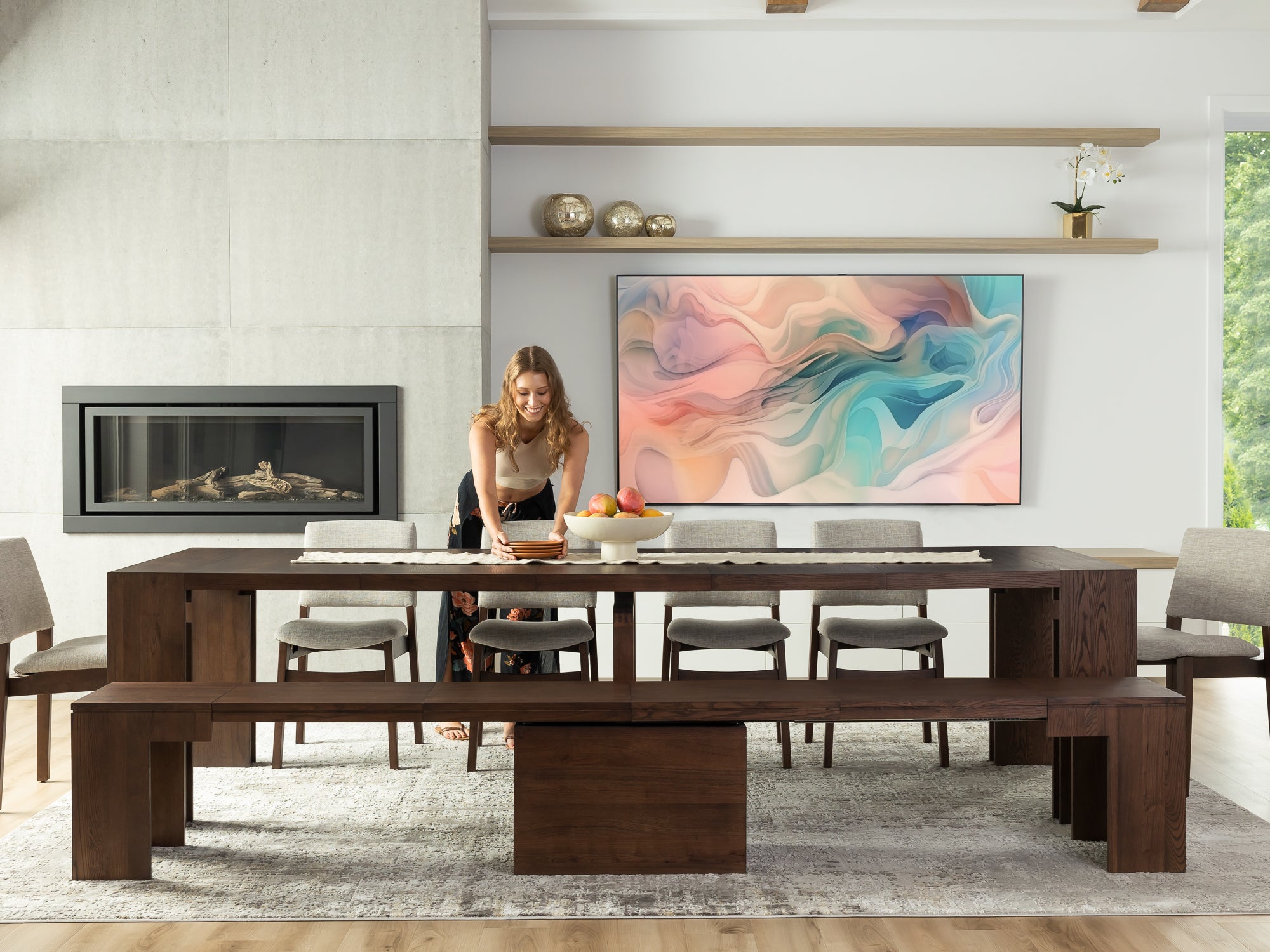 Extendable Dining Table with Bench | Transformer Table