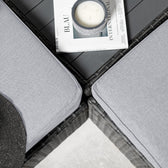 Grey Wicker / Grey Cushion::Gallery::Transformer Triple Outdoors Set - Grey Wicker with Grey Fabric Cushions - Configurations Video