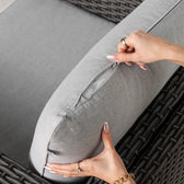 Grey Wicker / Grey Cushion::Gallery::Transformer Triple Outdoors Set - Grey Wicker with Grey Fabric Cushions - Configurations Video