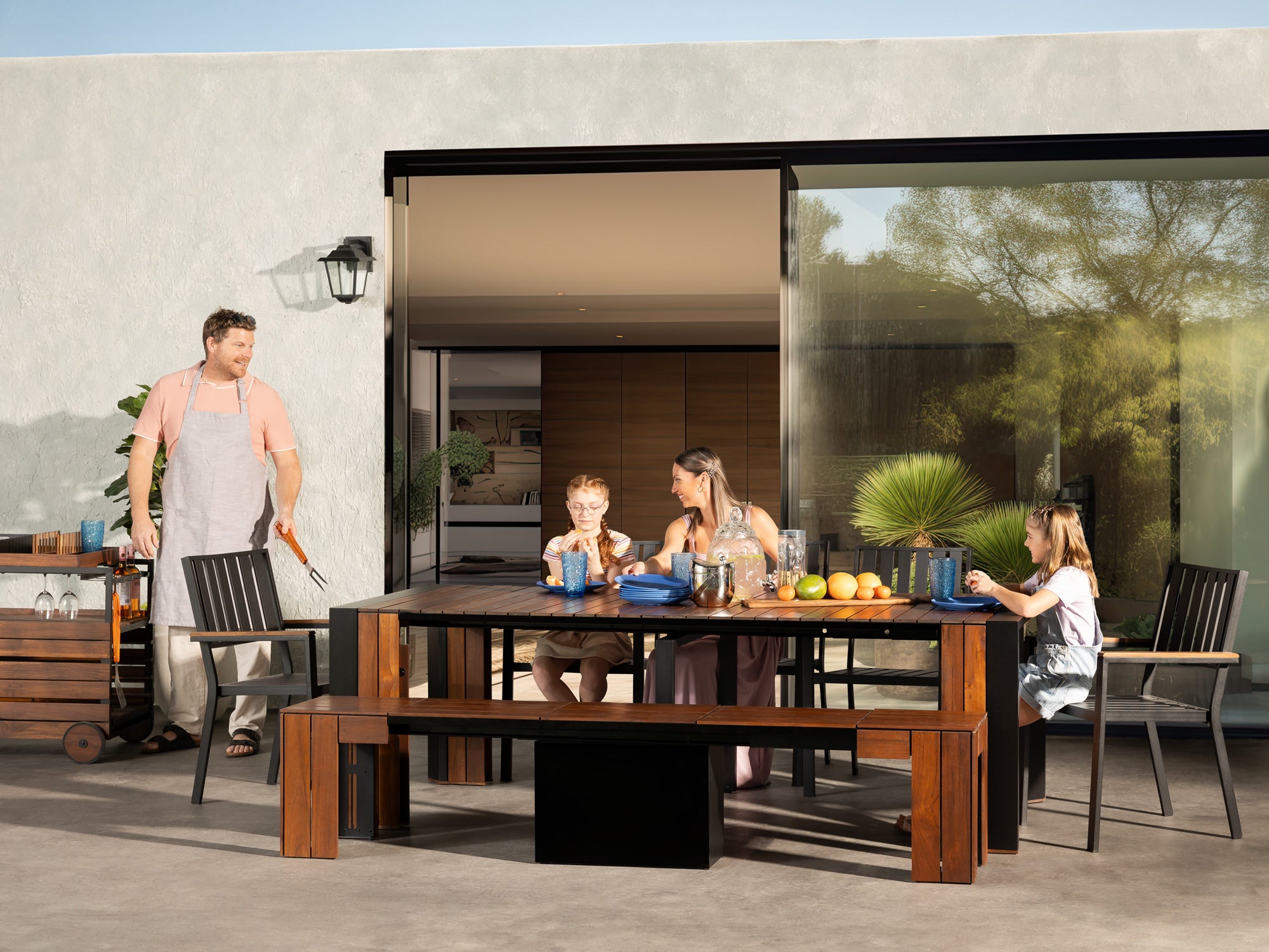 Retractable outdoor dining table sale