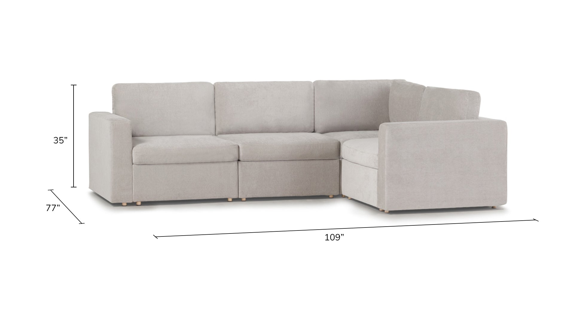 4 Piece Modular Sectional Sofa Transformer Table