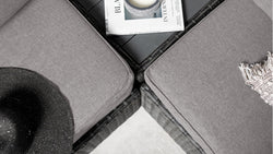 Grey Wicker / Grey Cushion::Gallery::Transformer Ultimate Outdoors Set - Grey Wicker with Grey Fabric Cushions