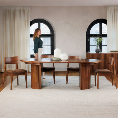 Round Extendable Dining Table with Chairs | Transformer Table