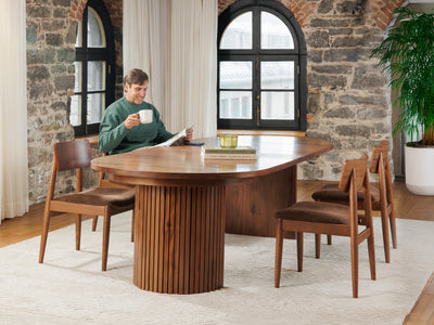 Round Extendable Dining Table with Chairs | Transformer Table