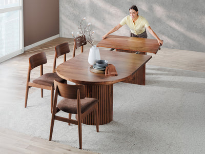 Round Extendable Dining Table with Chairs | Transformer Table