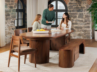 Round Dining Table with Chairs and Bench | Transformer Table