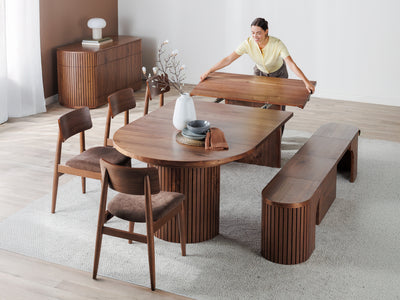 Round Dining Table with Chairs and Bench | Transformer Table