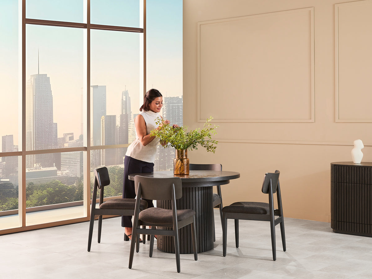 Elegant Transformer Table Extendable Round Dining for Modern Spaces