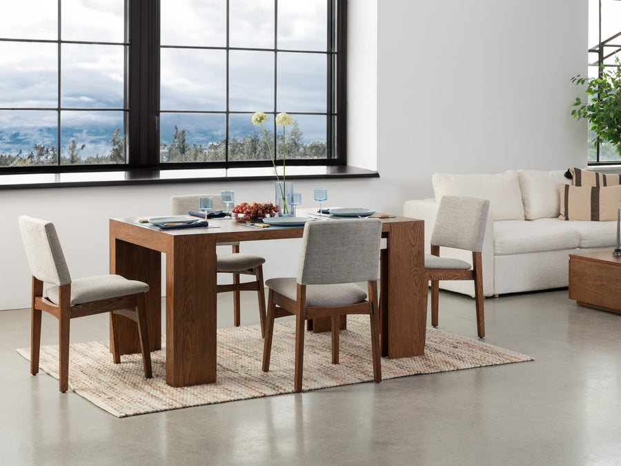 Extendable Dining Table Set with 4 Chairs Transformer Table