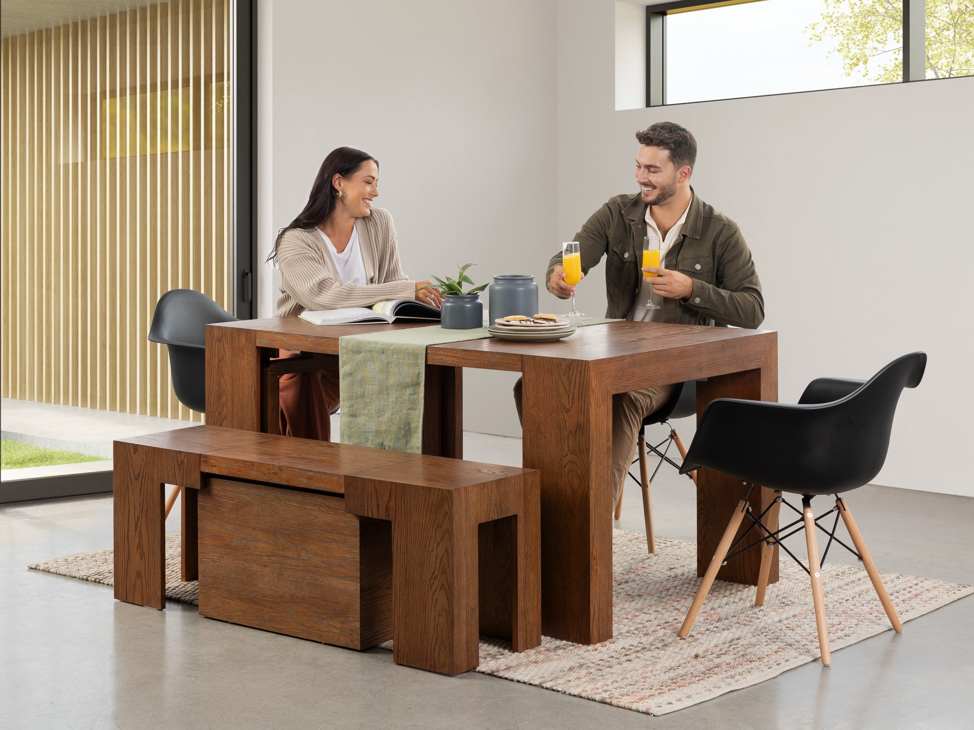 Solid Wood Extendable Dining Table | Transformer Table