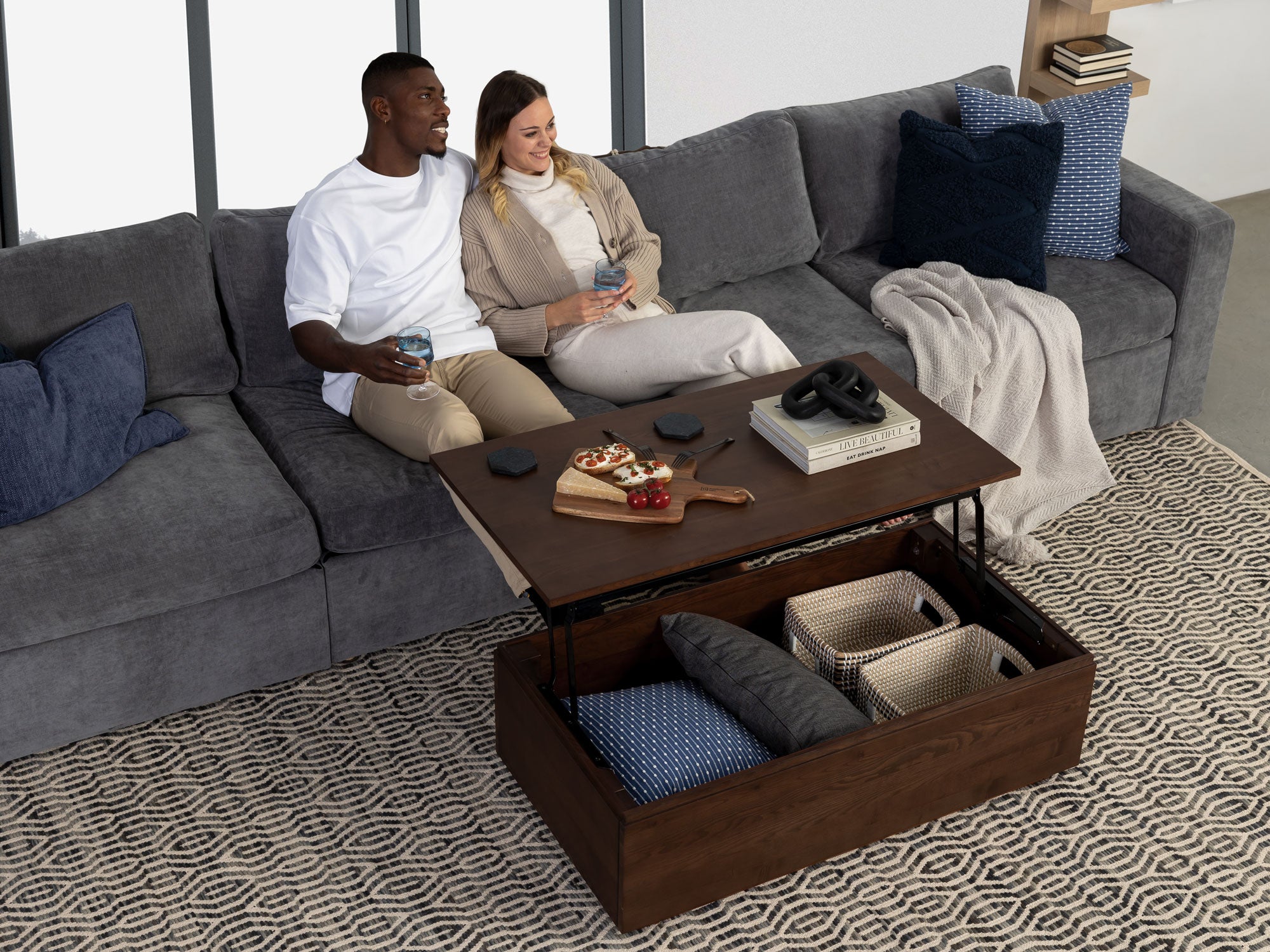 Lift-Top Wood Coffee Table - Solid Wood | Transformer Table