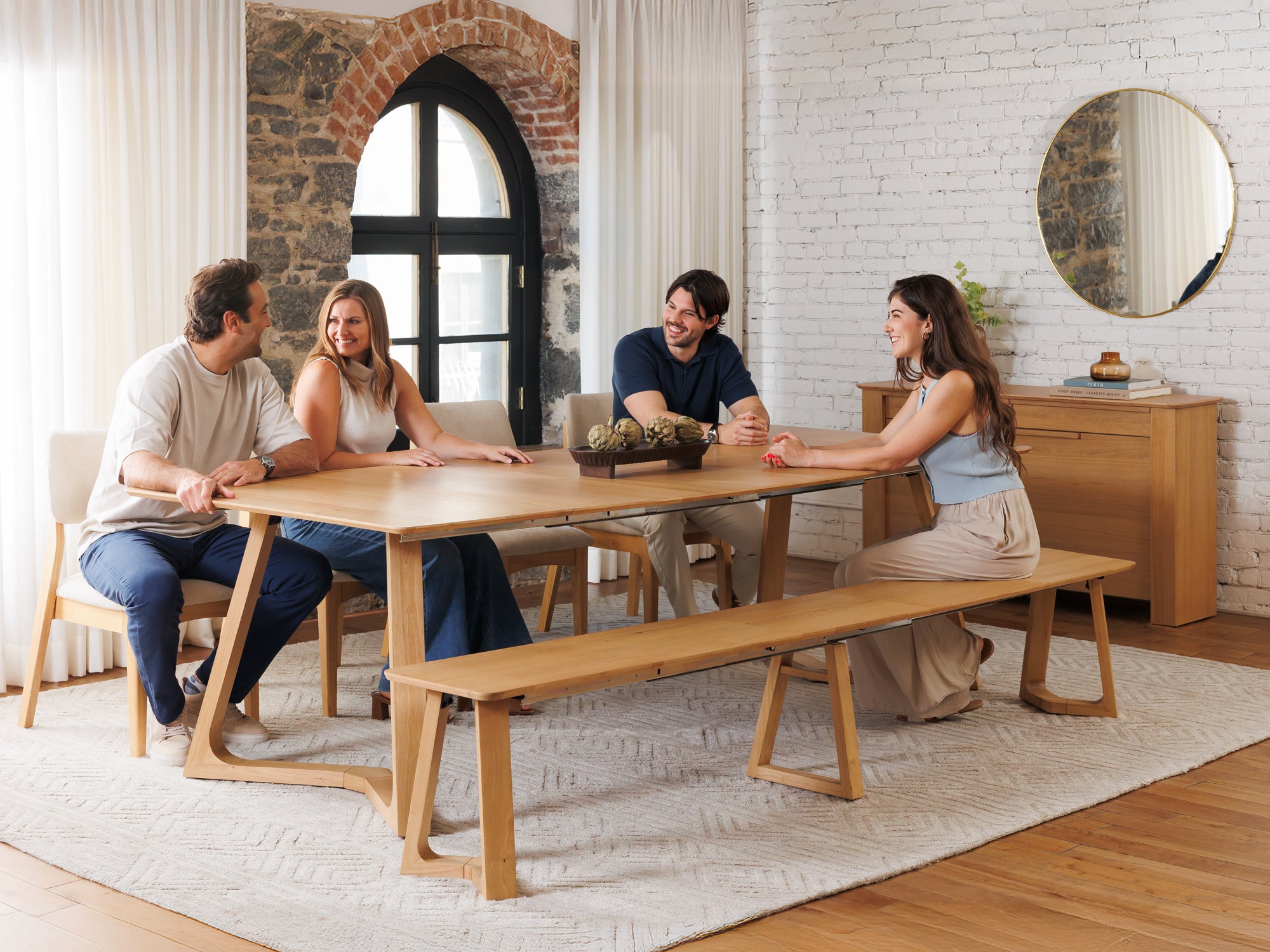 Nova Extendable Dining Table, Bench, and Chairs Set | TT US