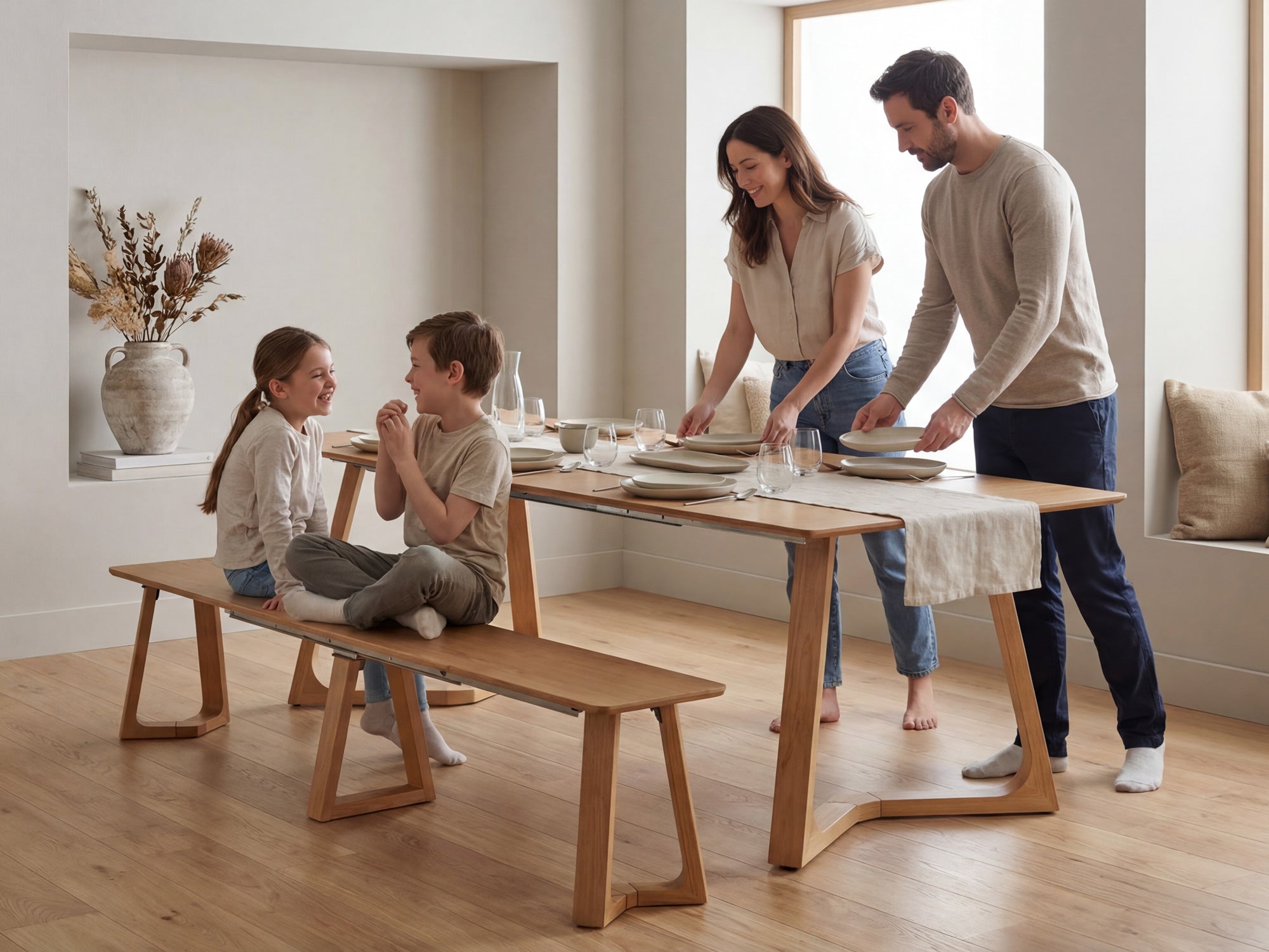 Nova Extendable Dining Table - Extendable Bench Set | TT US