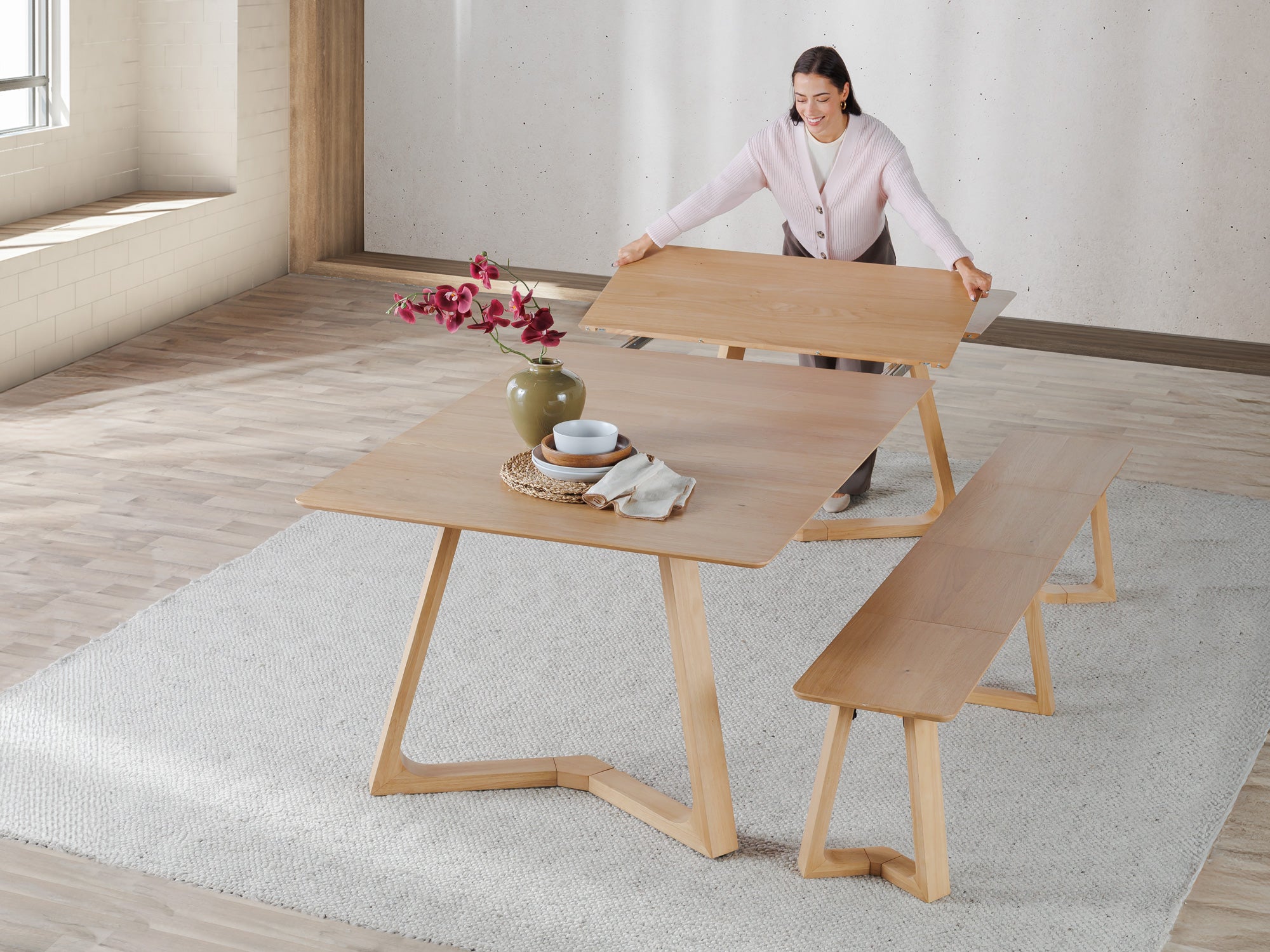 Nova Extendable Dining Table - Extendable Bench Set | TT US