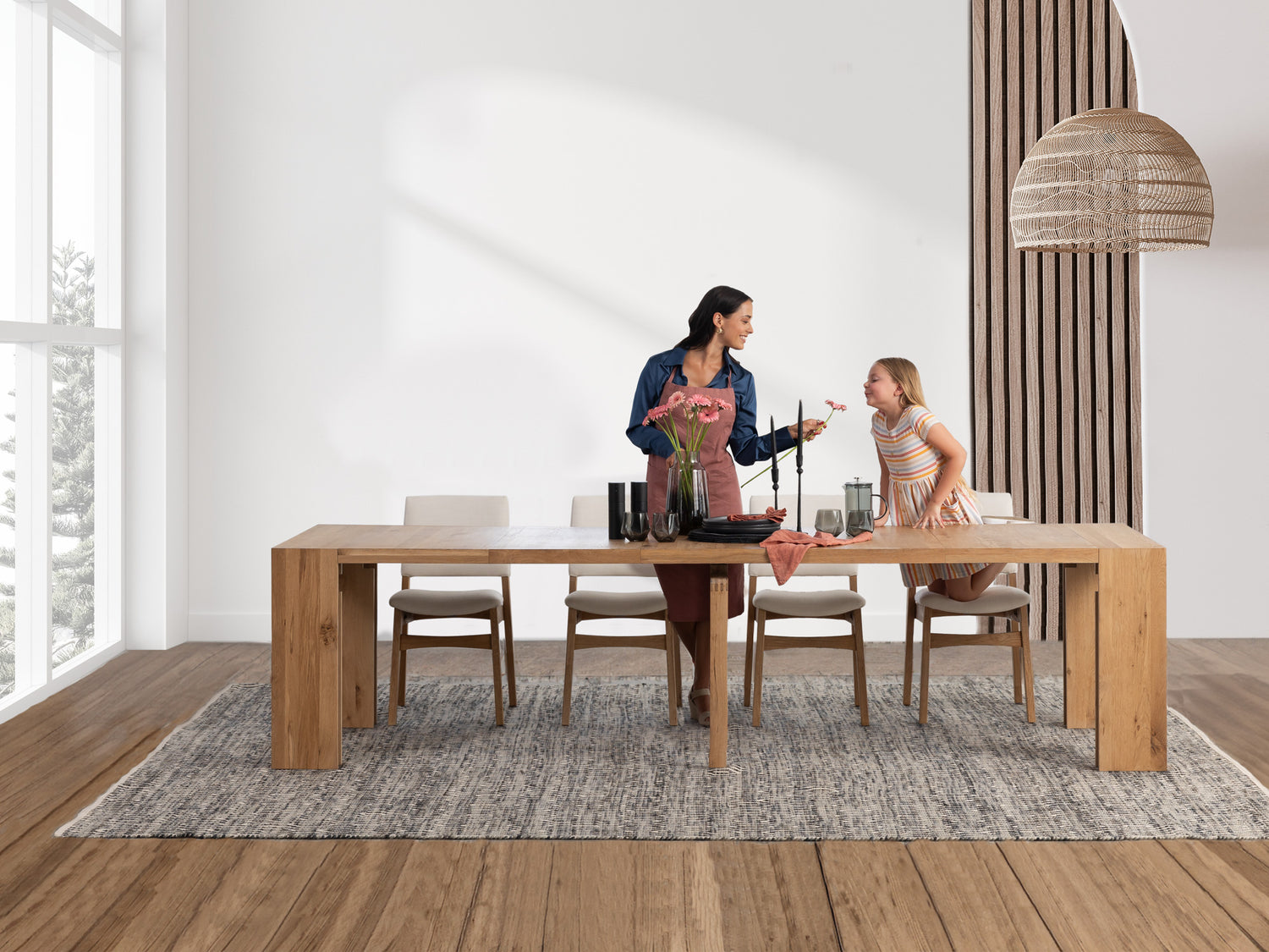 Solid Wood Extendable Dining Table | Transformer Table