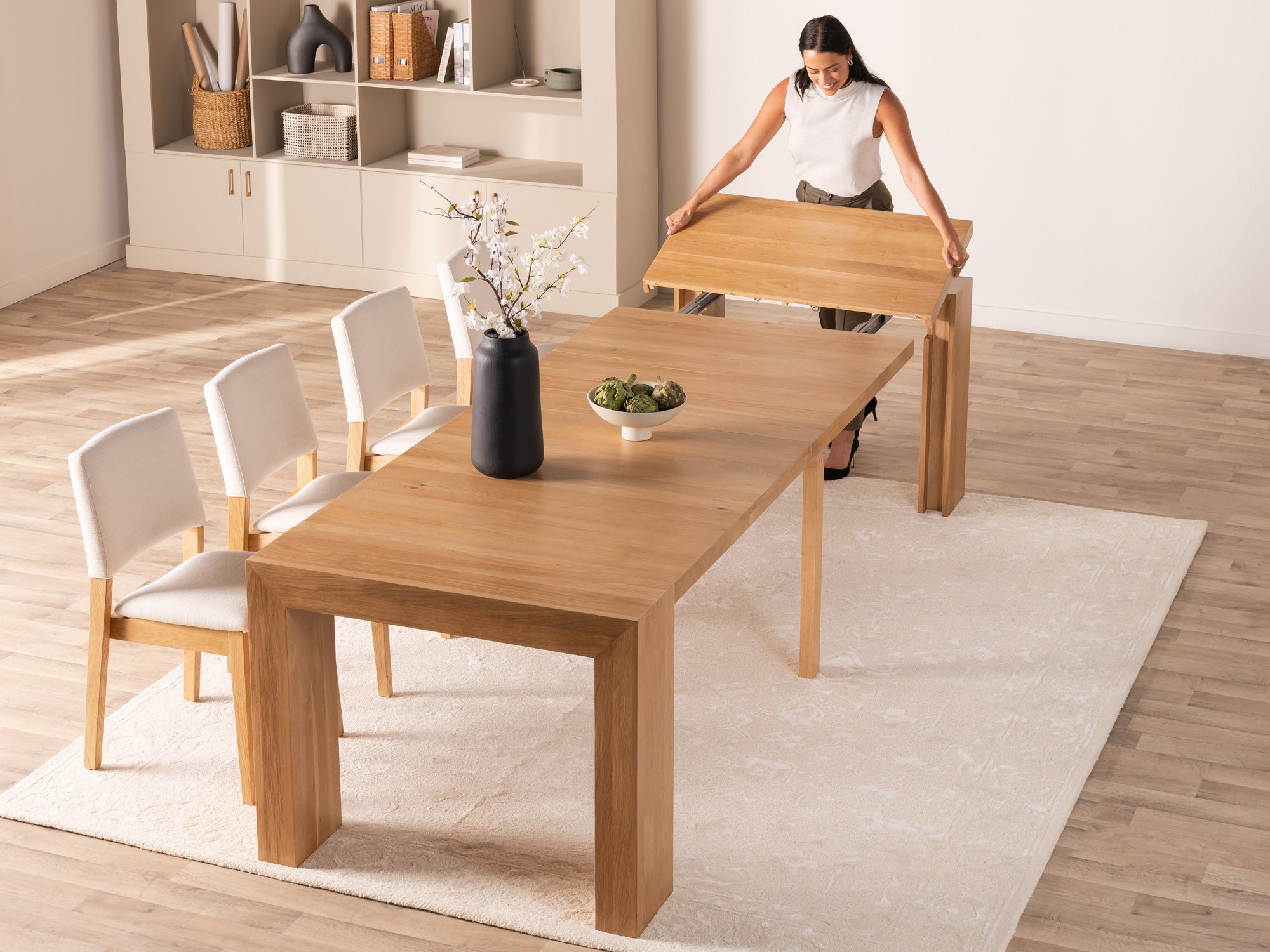 Extendable Dining Room Table Set with 4 Chairs | Transformer Table