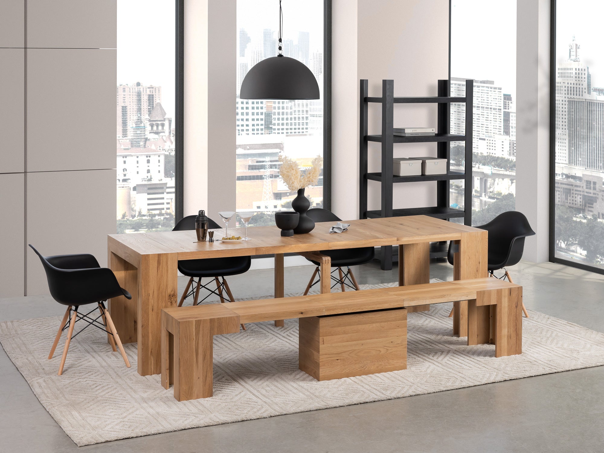 Extendable Dining Table with Bench | Transformer Table