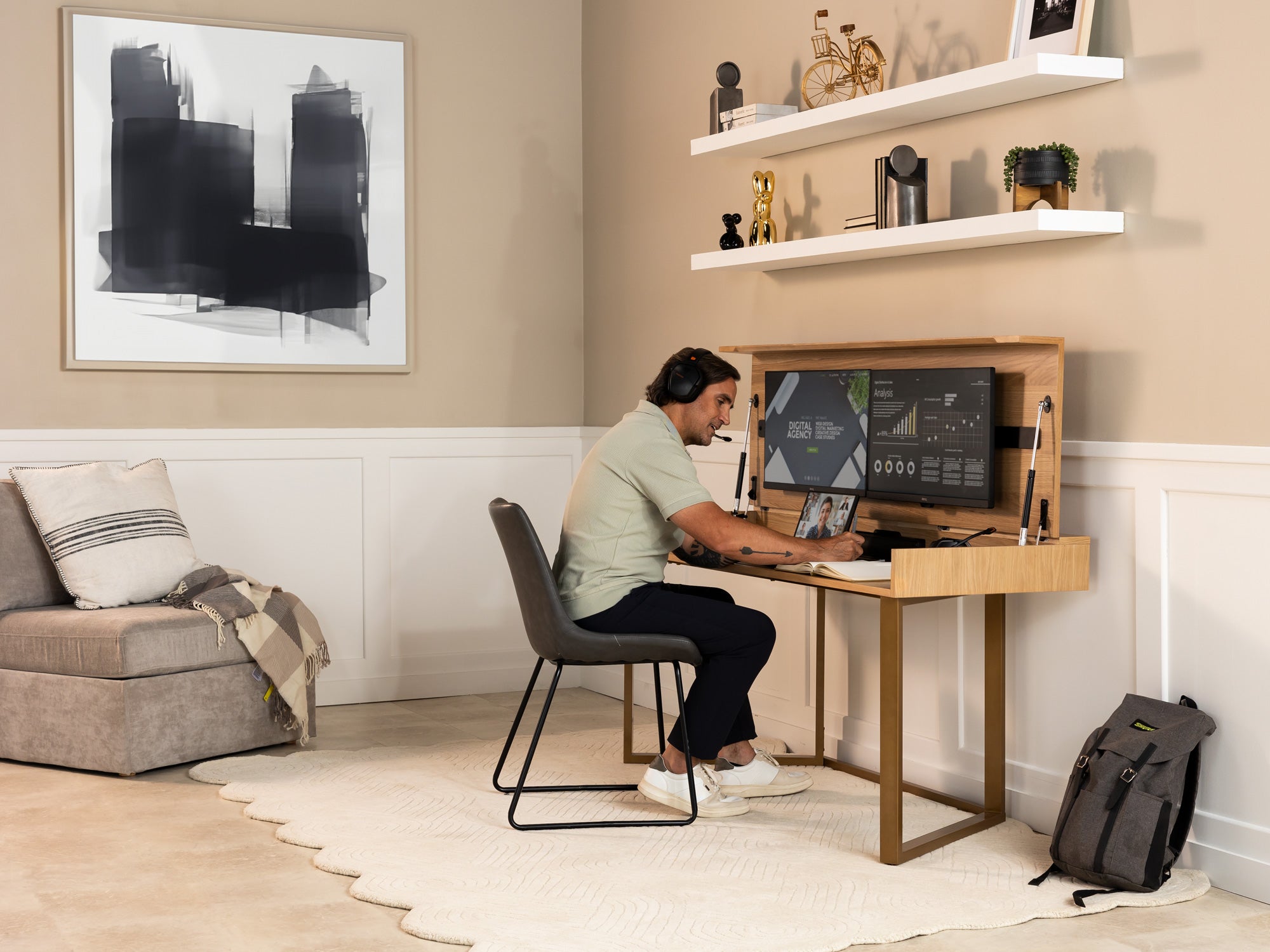 Hidden Monitor Desk to Dining Room Table | Transformer Table