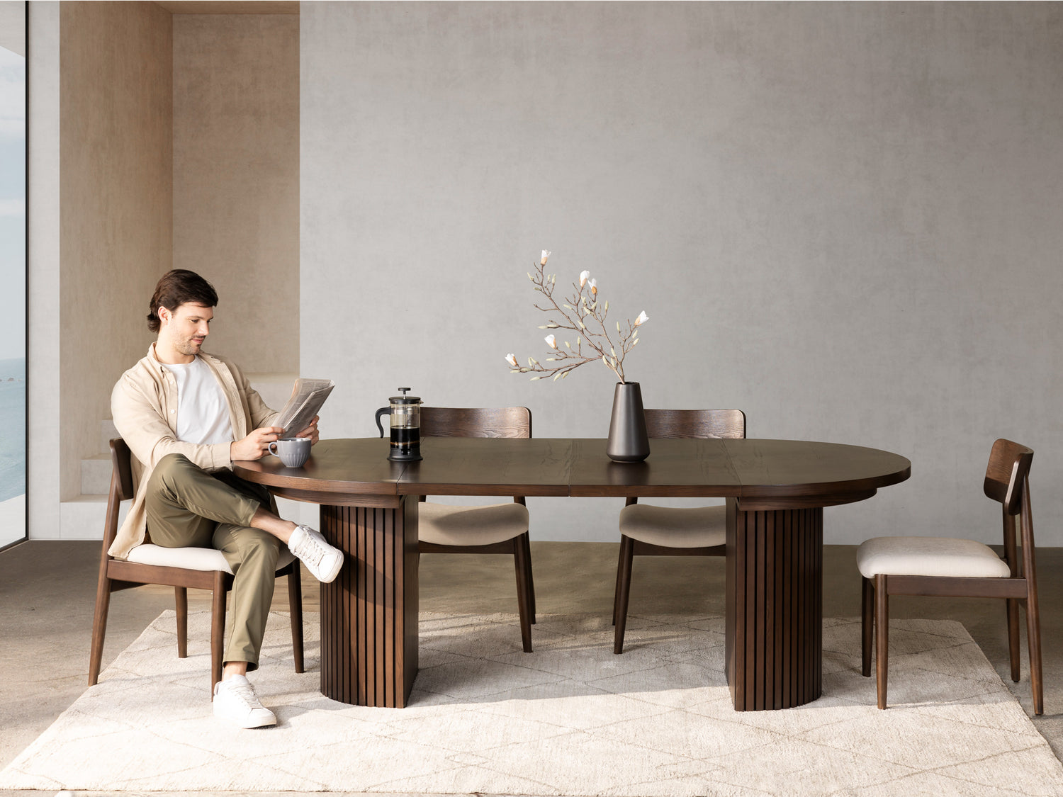 Elegant Transformer Table Extendable Round Dining for Modern Spaces