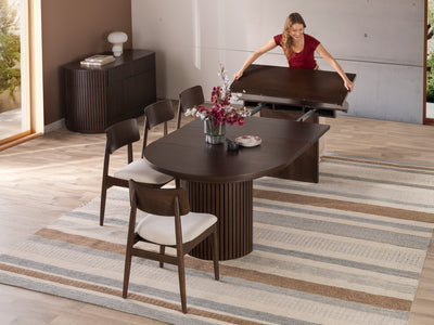 Round Extendable Dining Table with Chairs | Transformer Table