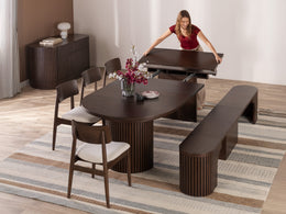 Round Dining Table with Chairs and Bench | Transformer Table