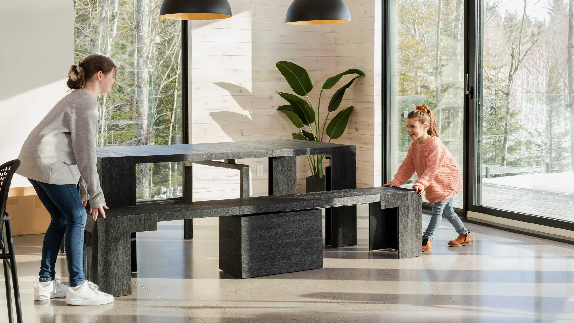 Solid Wood Extendable Dining Table | Transformer Table