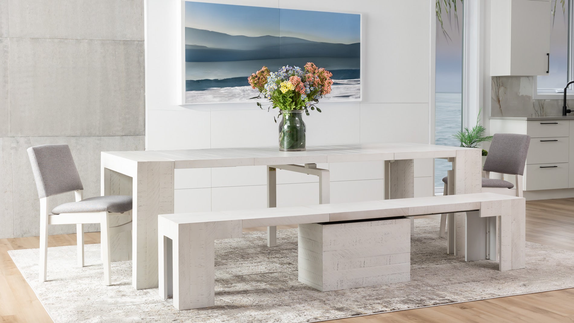 Triangular Transformative Table Transformative Dining Solutions: Extending Tables with One Bench for ...