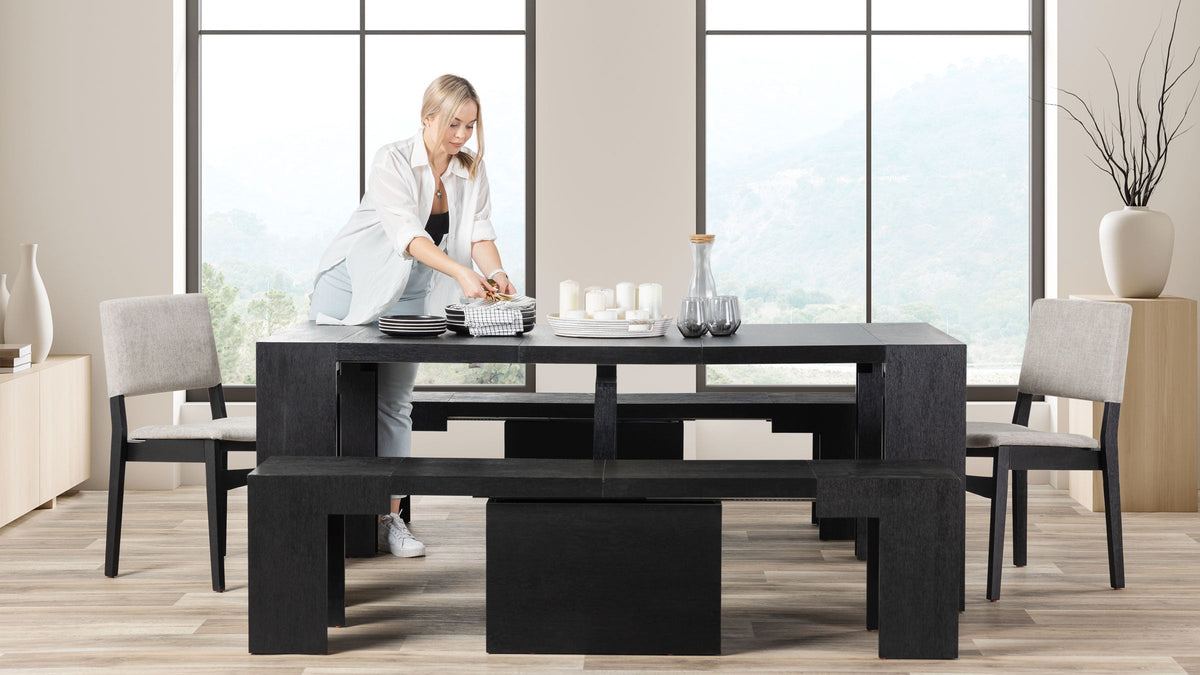 Solid Wood Extendable Dining Table | Transformer Table