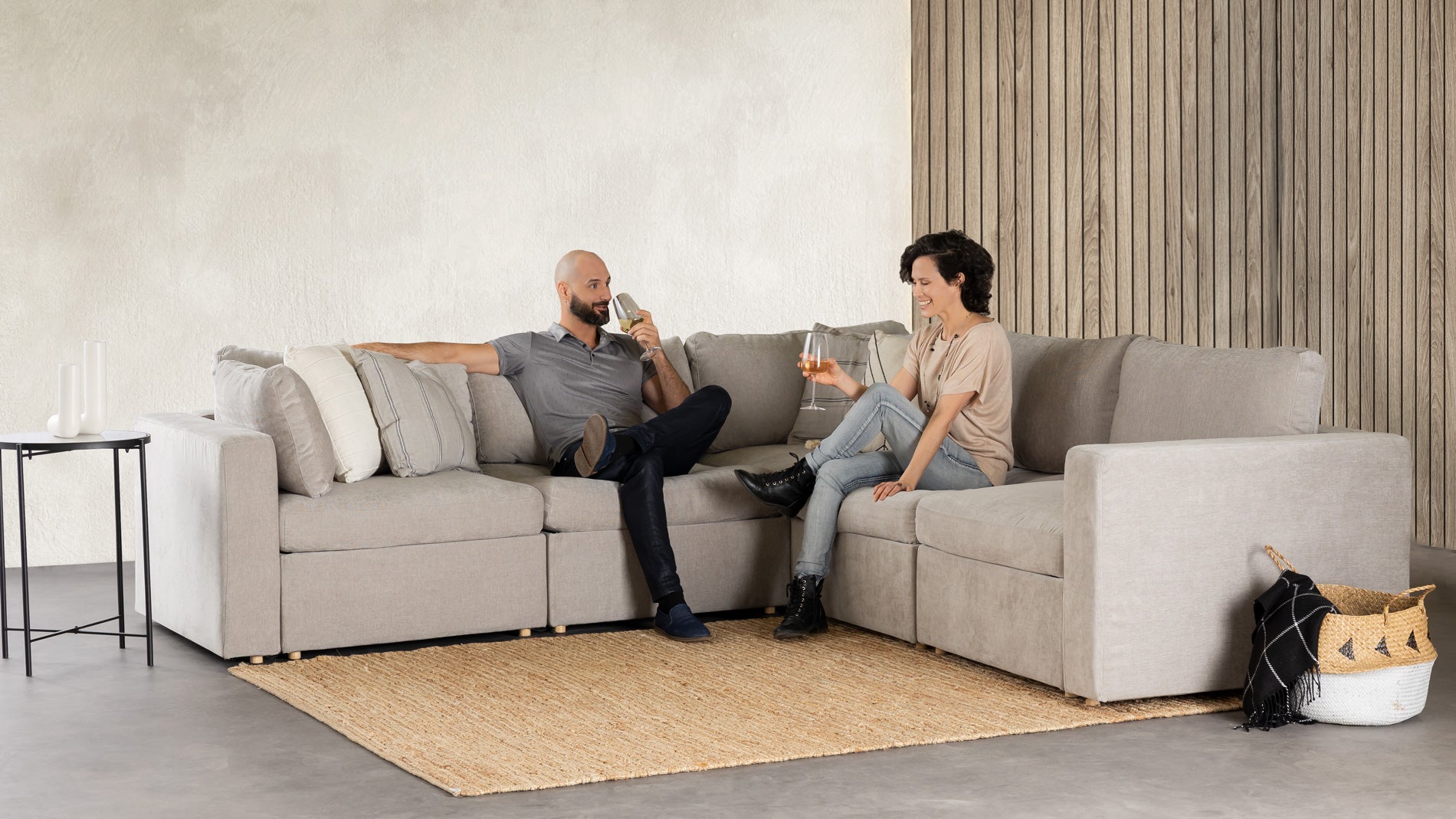 Flexible sectional clearance sofa