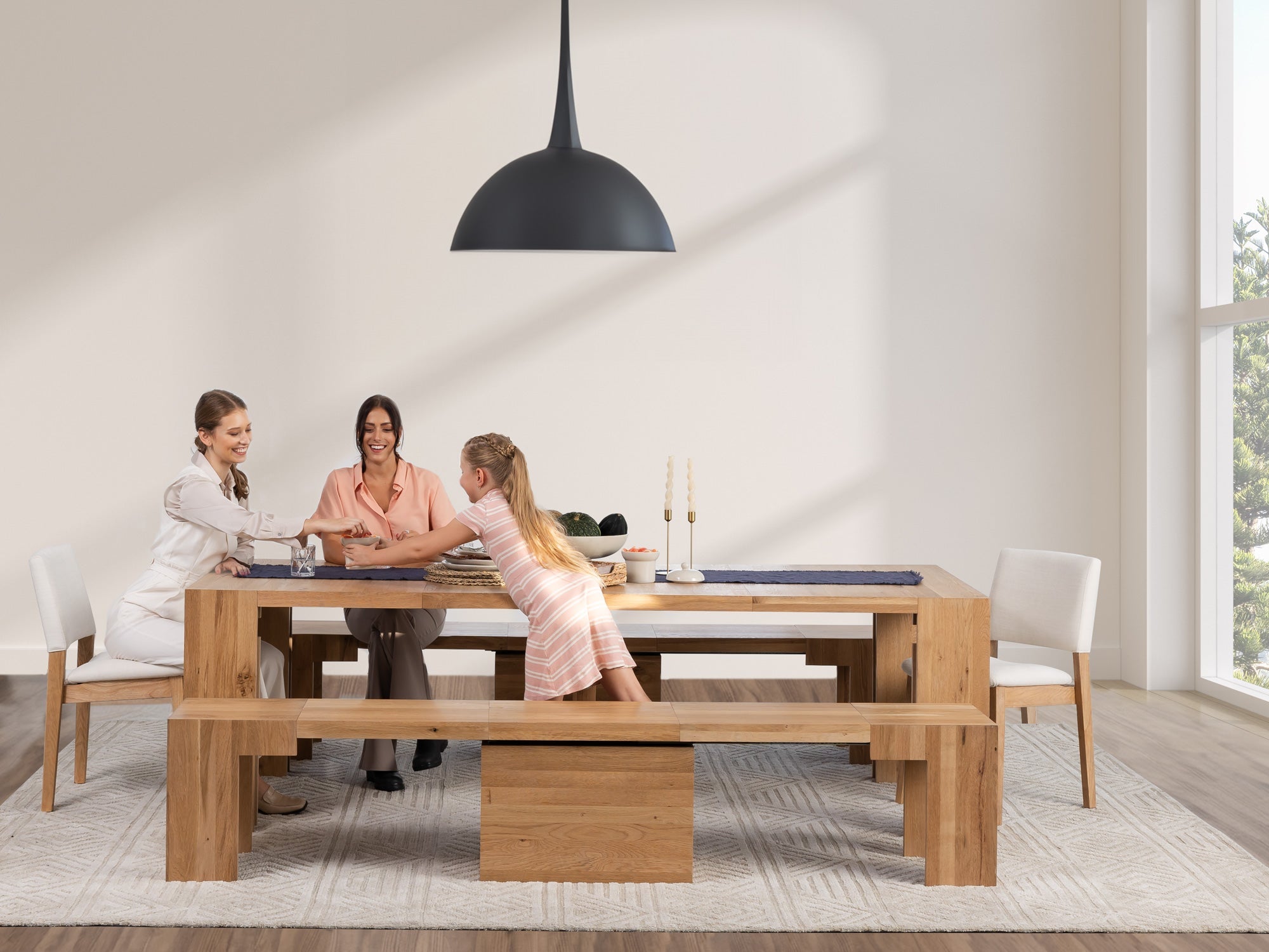 Transformative Dining Solutions: Extending Tables with Stylish Benches